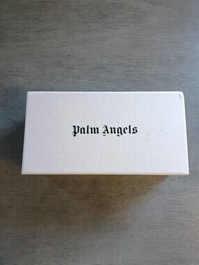 Palm Angels Volcan White Frame Mirrored Green Lenses Rectangle Sunglasses NWT